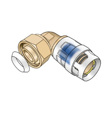KELOX-PROTEC CLIX screw fitting 90° with female thread & wedge seal