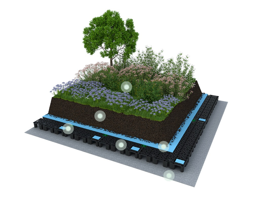 Optigrün Retention Roof Flow Control Intensive