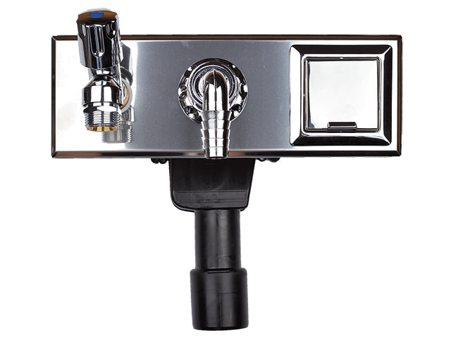 HL406E — Recessed Washing Machine Trap with Water Tap and Electrical Socket — official HL product photo