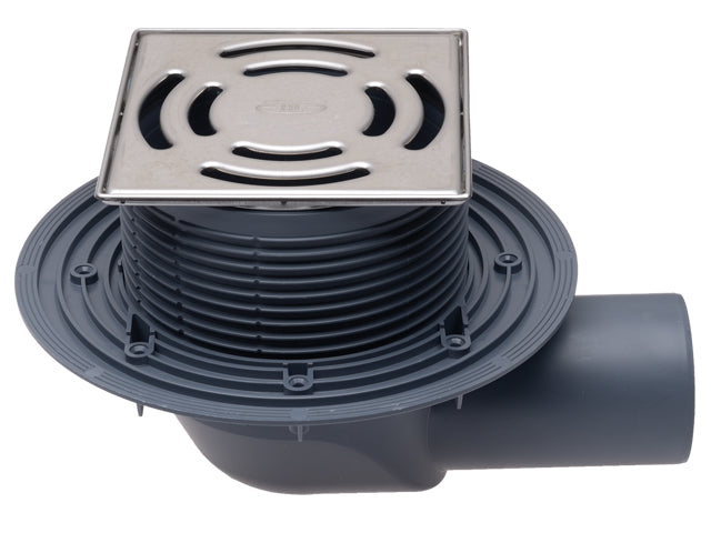 HL5100T – Horizontal Balcony and Terrace Drain with Large Stainless Steel Grate – official HL photograph