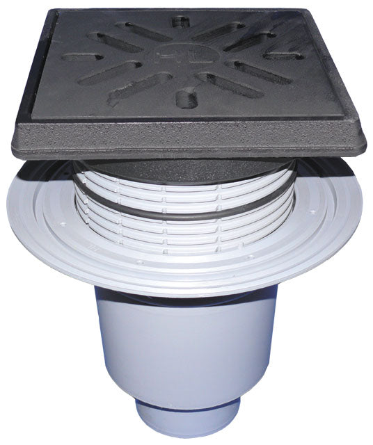 HL616.1W/5 — HL616.1W Magnum Vertical Drain with Flange — Cast-Iron Grate — official HL product photograph
