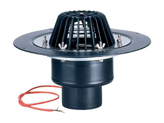 HL62.1/1 – Vertical Roof Drain with Stainless Steel Clamping Ring – Heated