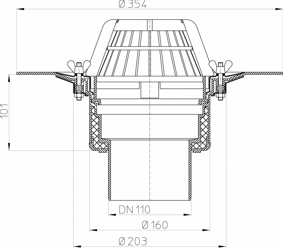 HL62/1 DN110 original HL technical drawing