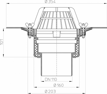 HL62/1 DN110 original HL technical drawing