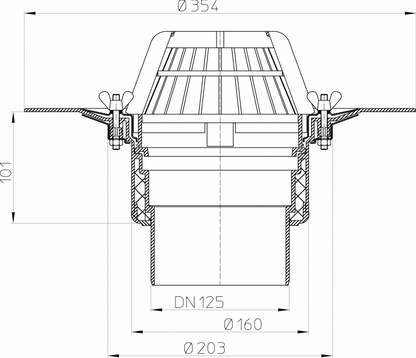 HL62/2 DN125 original HL technical drawing