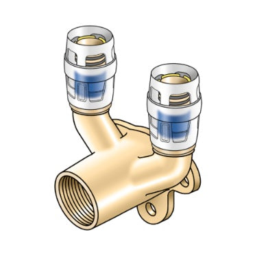KELOX-PROTEC CLIX double U wall bracket fitting with female thread