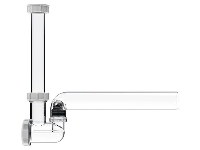 HL136T.3 — Transparent Condensate Trap with Vertical Inlet and Ball Odour Seal — official HL product photograph