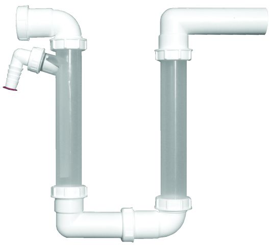 HL136.2 — Horizontal Condensate Trap with Transparent Tubes and Refill Connection — official HL product photograph