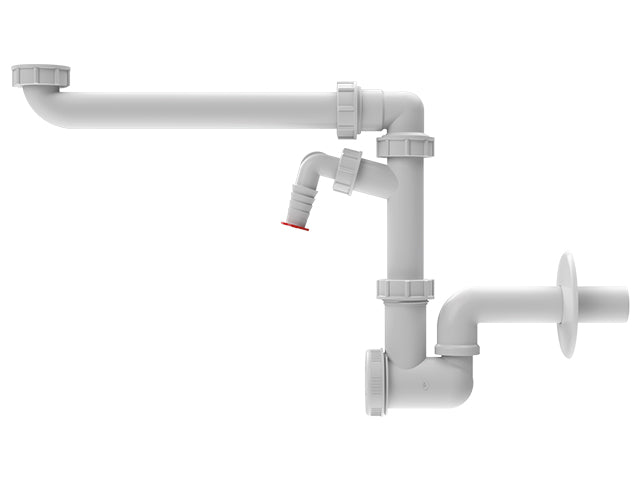 HL137N-WM/40 — HL137N-WM Space-Saving Washbasin Trap with Appliance Connection — official HL product photograph