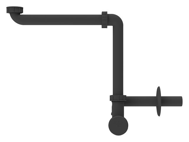 HL137Nblack/30 — HL137N Black Space-Saving Washbasin Trap — official HL product photograph