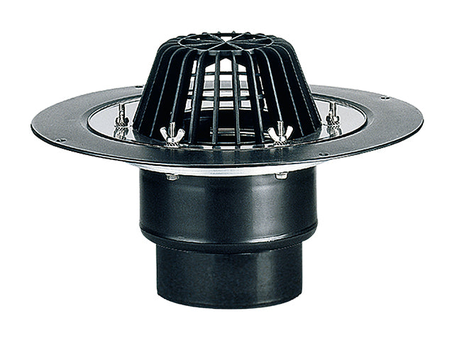 HL62/2 vertical roof drain DN125 with stainless steel clamping ring