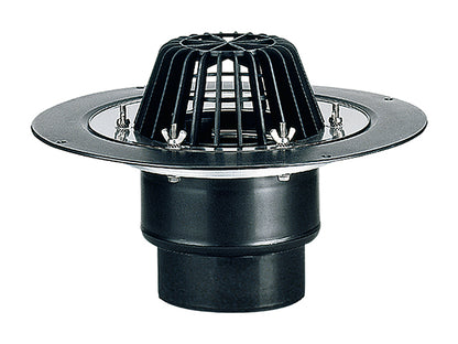 HL62/2 vertical roof drain DN125 with stainless steel clamping ring