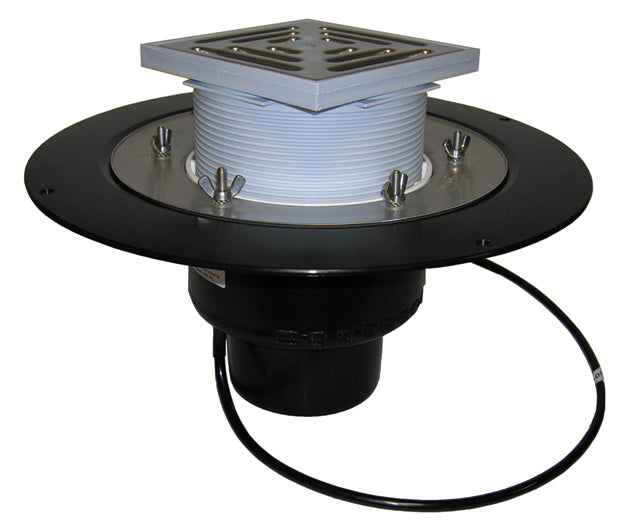 HL62.1B/1 – Vertical Roof Drain with Stainless Steel Clamping Ring – Heated & Walkable