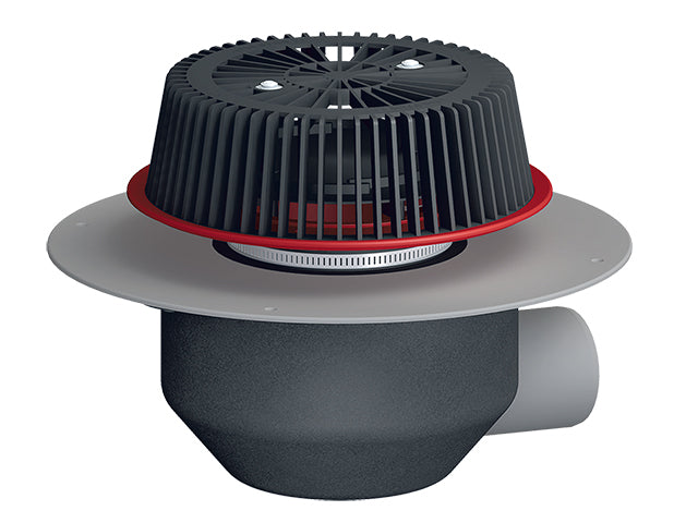 HL HL64.1PSafe horizontal emergency roof drain with pvc collar – heated official product photo