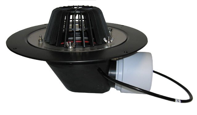 HL64.1 – Horizontal Roof Drain with Stainless Steel Clamping Ring – Heated